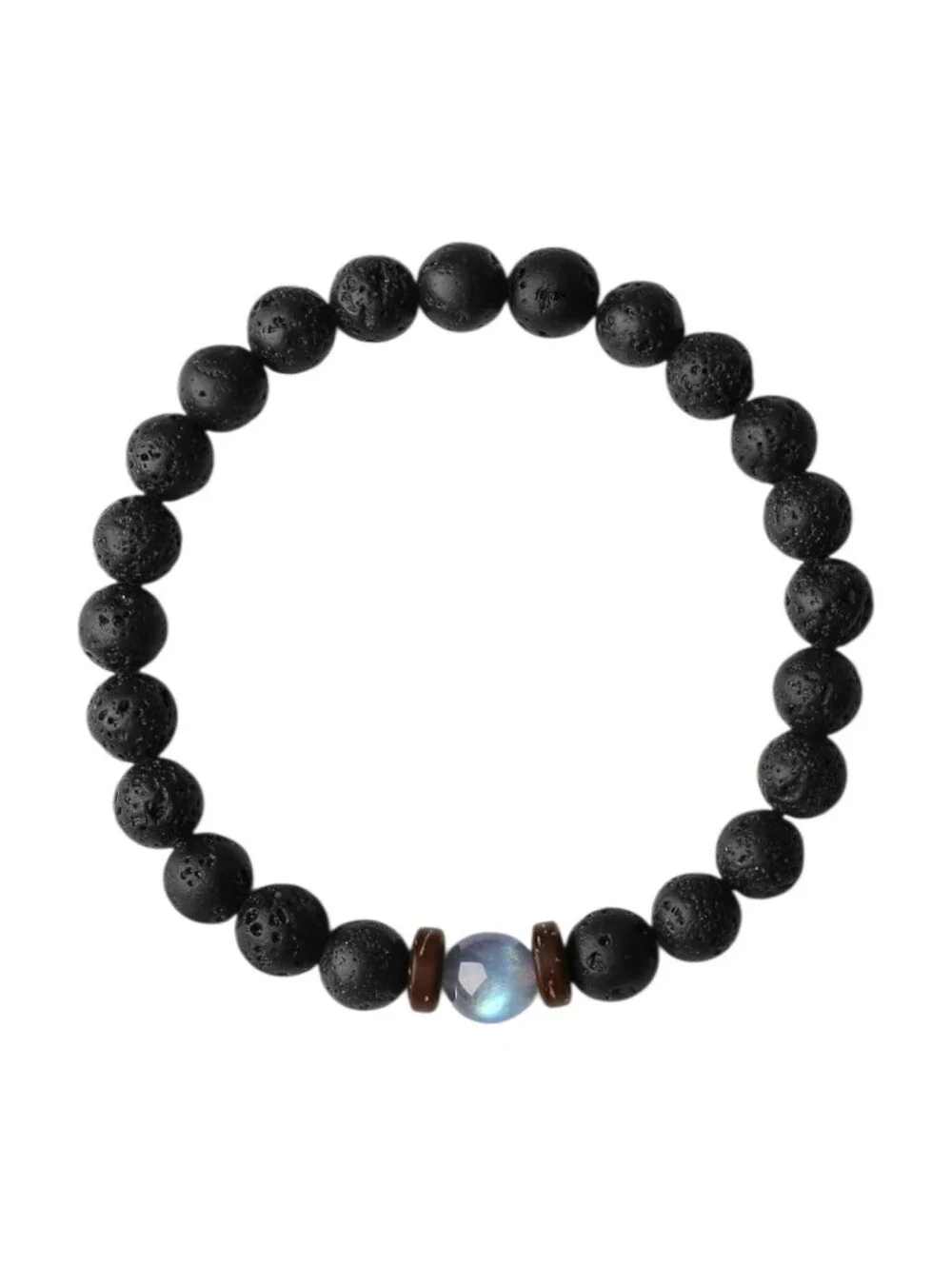 Themerol Lava Bead & Moonstone Bracelet